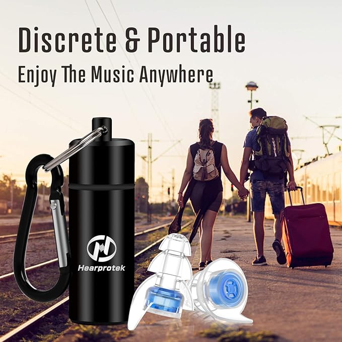 Hearprotek Concert Ear Plugs, 2Pairs Reusable high Fidelity Musician Ear Plugs for Concerts Loud Music-Noise Reduction Ear Protection earplugs for Rave,Festival,Music,Tinnitus Relief