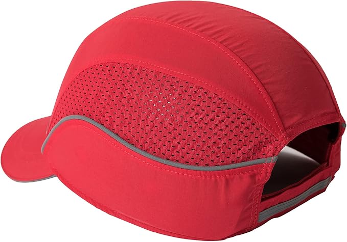 Lightweight Safety Bump Cap - Breathable Baseball Style Protective Hat with Reflective Stripes