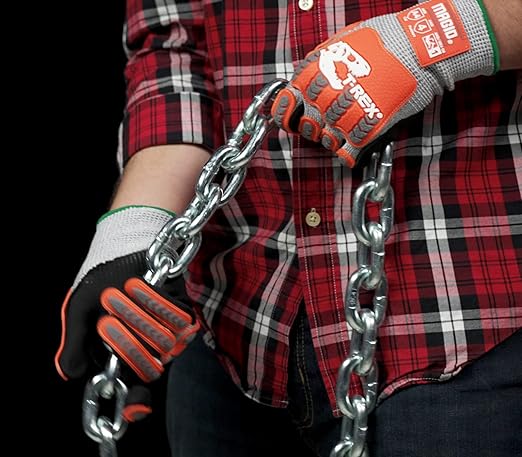MAGID T-REX Flex Series ANSI A4 Foam Nitrile Coated Impact Gloves, 6 Pairs, Size 11/2XL (TRX443)