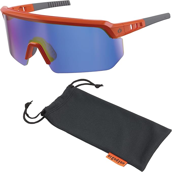 Ergodyne Skullerz AEGIR Polarized Safety Sunglasses with Fog Off+, Anti Fog Safety Glasses, Anti Scratch Mirror Lens