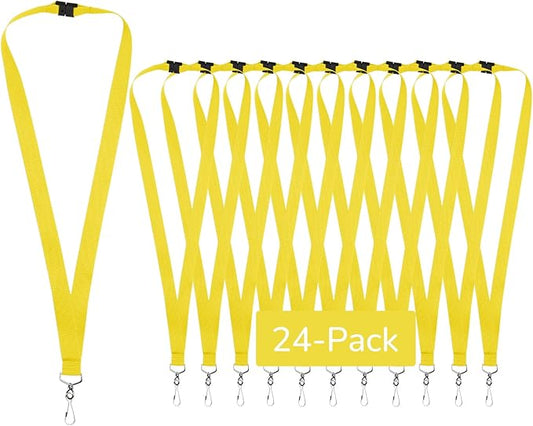 24-Pack Breakaway Lanyards, Polyester Neck Straps for ID Cards, Keys, Office, School & Events