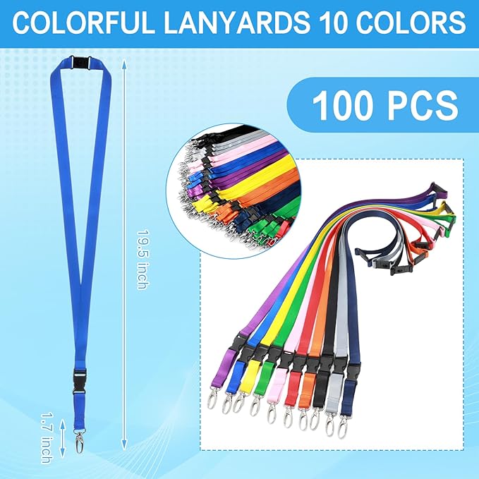 Windyun Break Away Lanyards for ID Badges and Keys Neck Strap with Quick Release Buckle Name Tag Detachable Lanyards