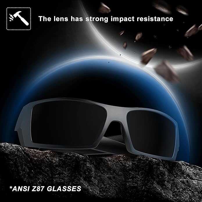 WISTON Z87 Sunglasses Wrap Around Sunglasses for Men Rectangular Safety Glasses UV400 for Sport Working 8231
