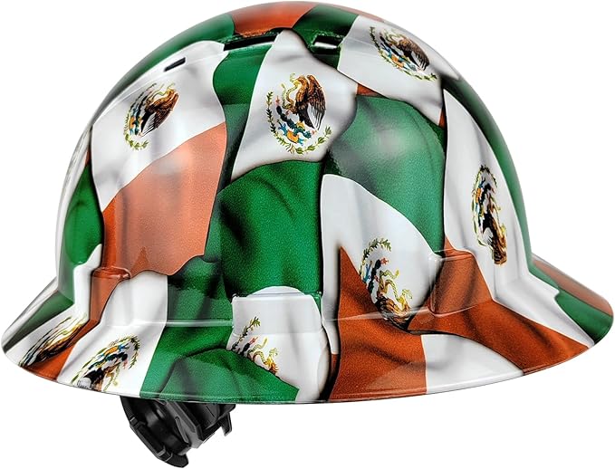 Full Brim Hard Hat - OSHA Safety Helmet Durable Lightweight Carbon Fiber Hard Hat, 6-Point Ratchet Suspension Protective Gear for Men and Women
