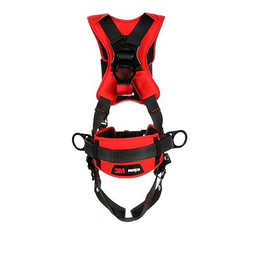 3M Personal Protective Equipment ProteComfort Construction Style Positioning Harness 1161207, Black, X-Large, 1 EA/Case