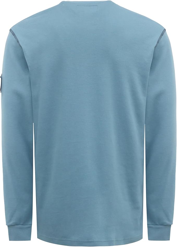 BOCOMAL FR Shirts Flame Resistant Henley Shirt NFPA2112/CAT2 7oz Men's Long Sleeve Fire Retardant Clothing