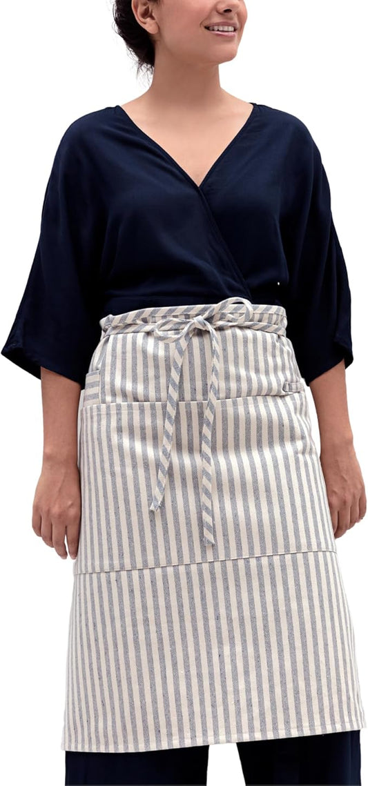 MEEMA Bistro Half Apron for Men & Women | Half Aprons for Women With Pockets | Delantales Para Meseros | Waitress Aprons | Server Apron with Pocket