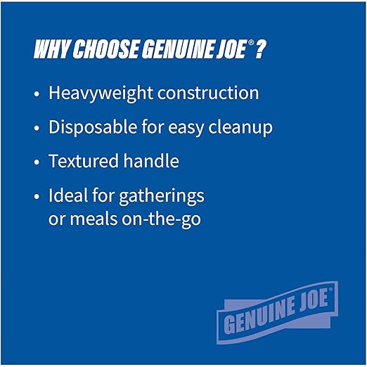 Genuine Joe Heavy Weight Plastic Fork, Black, 1000 Count