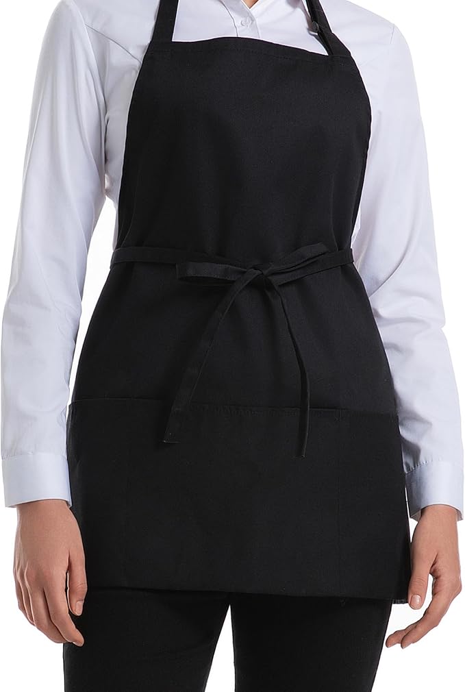 Syntus Chef Apron for Men Women Kitchen Cooking Apron with Pockets, Adjustable Bib Aprons Stain Resistant, 1 Pack