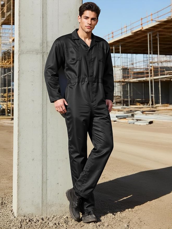 MCJC Coveralls for Men Adult Blue Jumpsuit Coveralls Mechanic Work Uniform Halloween Horror Killer Costume