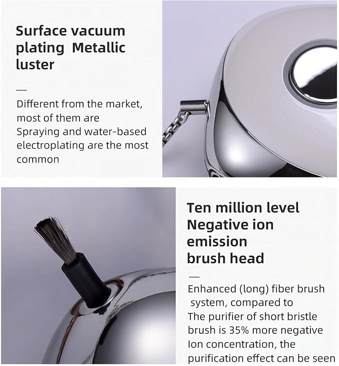 Personal Air Purifier, Chartreey Wearable Air Purifier Necklace, Ture 120 Million/cm³ High-Speed Negative Ion Generator Eliminates Dust, Pollen, Smoke, Maintenance Free(Rose Gold)