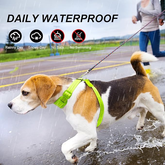 Light Up Dog Vest Harness Rechargeable, Adjustable & Reflective LED Lighted Dog Harness, Glow Dark Dog Light Harness for Night Safety Walking, Green Extra Large
