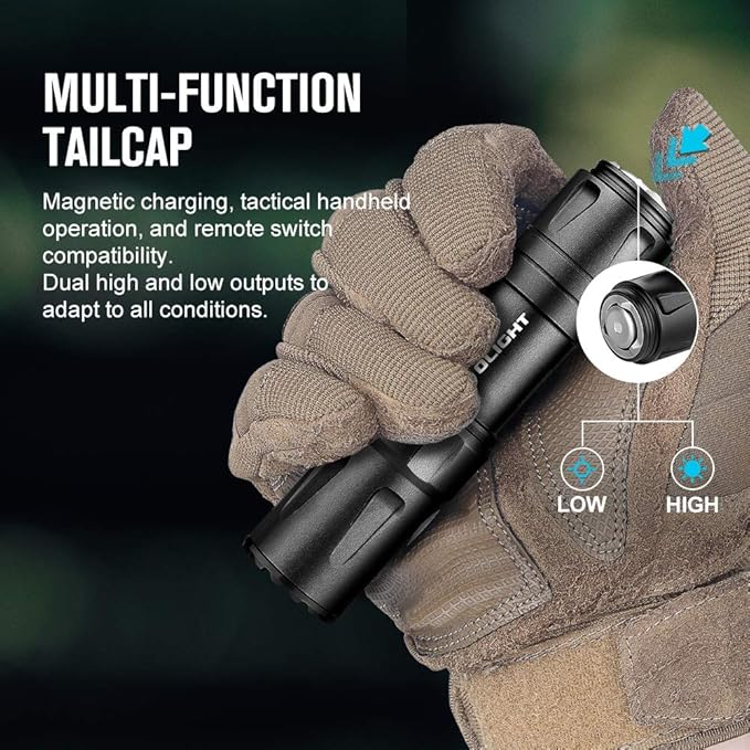 OLIGHT Odin Mini 1250 Lumens Ultra Compact Rechargeable Mlok-Mount Weaponlight, Removable Slide Rail Mount and Remote Switch, 240 Meters Beam Distance, Mlok Included