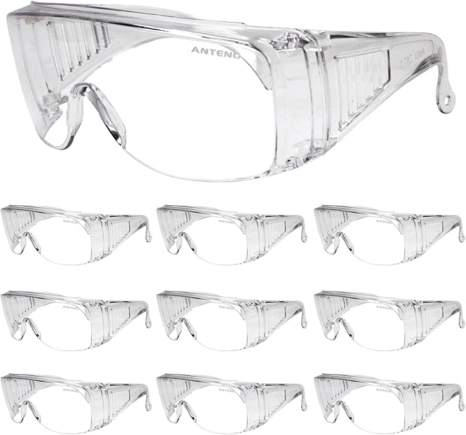 Safety Glasses Over Eyeglasses, Shooting Glasses Over Eyeglasses, Anti Impact Safety Glasses, with Cleaning Cloth