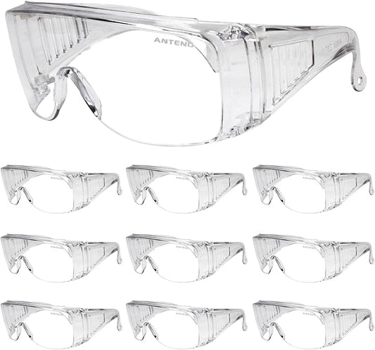 Safety Glasses Over Eyeglasses, Shooting Glasses Over Eyeglasses, Anti Impact Safety Glasses, with Cleaning Cloth