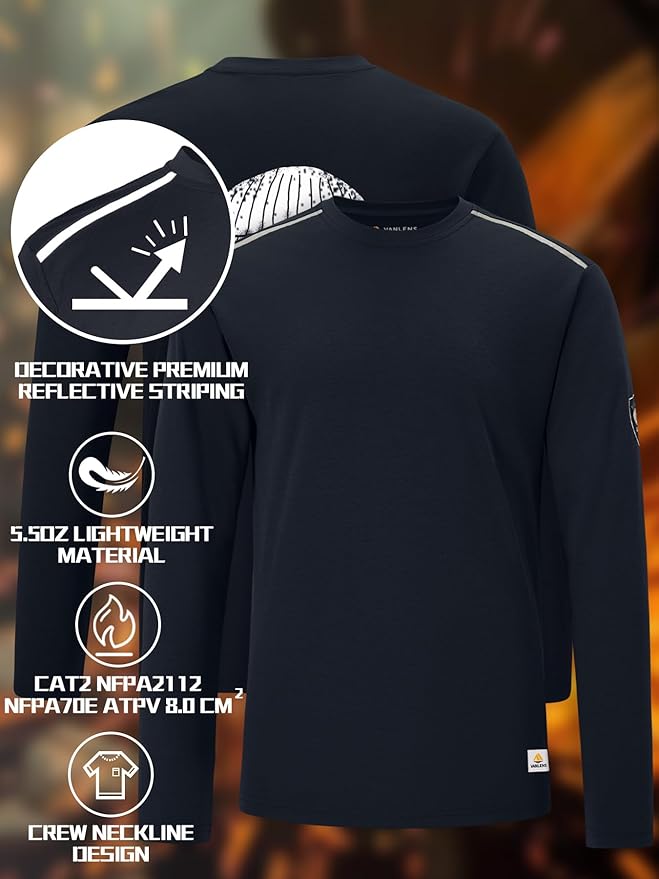 Men's Green Large Regular Fit 5.5oz 100% Cotton Long Sleeve FR Shirt for Work & Outdoor Activities