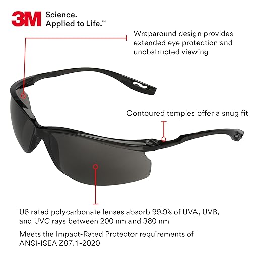 3M Hard Hat SecureFit H-701SFR-UV, White, Non-Vented Cap Style Safety Helmet with Uvicator Sensor + 3M Safety Glasses 2-Pack, Anti-Fog, Anti-Scratch, ANSI Z87, Corded Ear Plug Control System