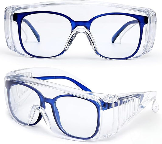 BISON LIFE Diamont Vented Over Glasses Safety Glasses | Meets ANSI Z87.1, Impact Resistant Polycarbonate Lens