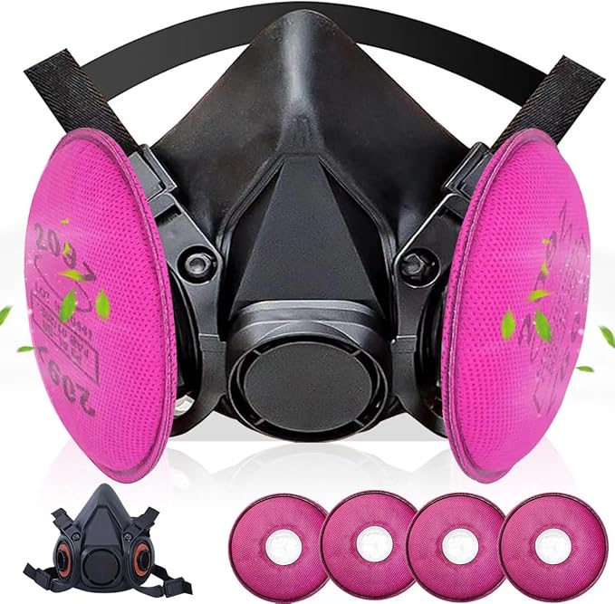 Reusable Respirator Mask with Activated carbon filter cottons for Gas, Organic Vapors