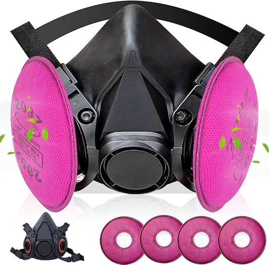 Reusable Respirator Mask with Activated carbon filter cottons for Gas, Organic Vapors