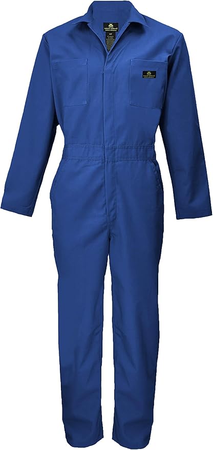 Natural Uniforms Mens Long Sleeve Zip Up Twill Coverall, Stain and Wrinkle Resistant