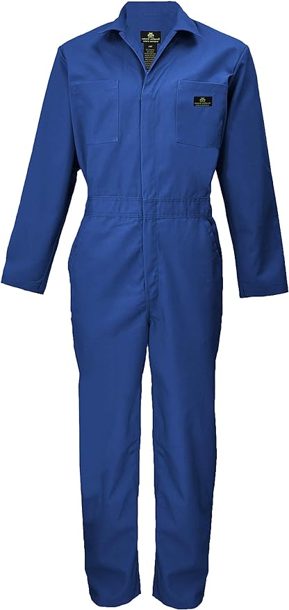 Natural Uniforms Mens Long Sleeve Zip Up Twill Coverall, Stain and Wrinkle Resistant