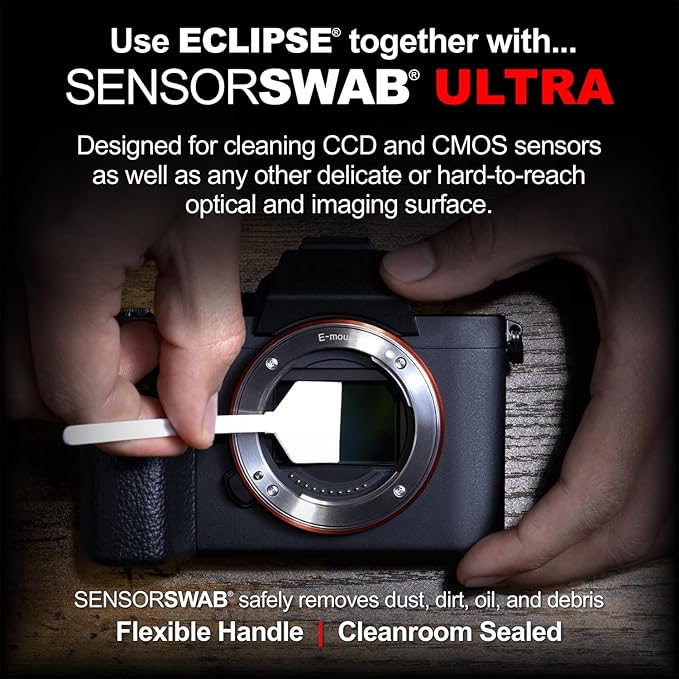 Senor Cleaning Kit - 24mm Sensor Swab (12 Swabs) for Cleaning Full Frame Sensors and Eclipse Sensor Cleaning Application with Dropper Tip (59ml) 2oz