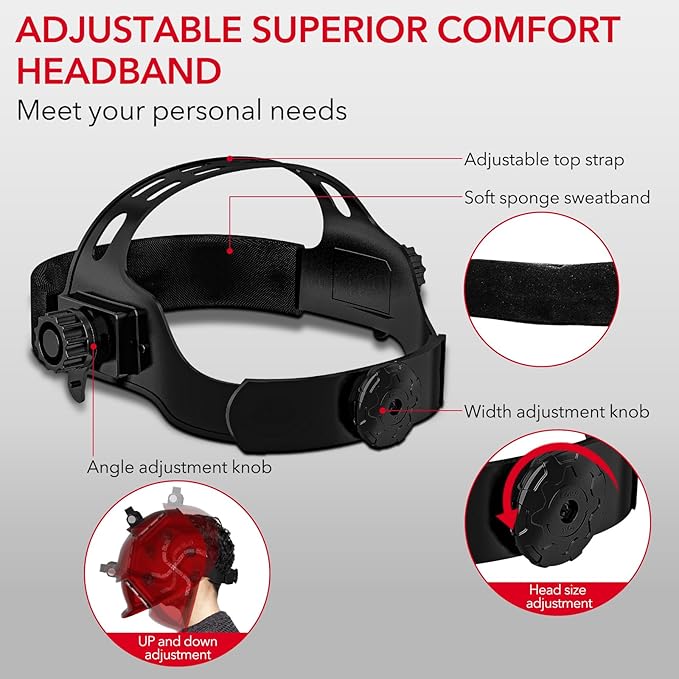Welding Helmet with Light True Color Auto Darkening Welding Helmets for Men Solar Powered Welding Hood with 2 Arc Sensor Wide Shade 4/9-13 for TIG MIG ARC Cool Welder Mask (TRQ-HS03)