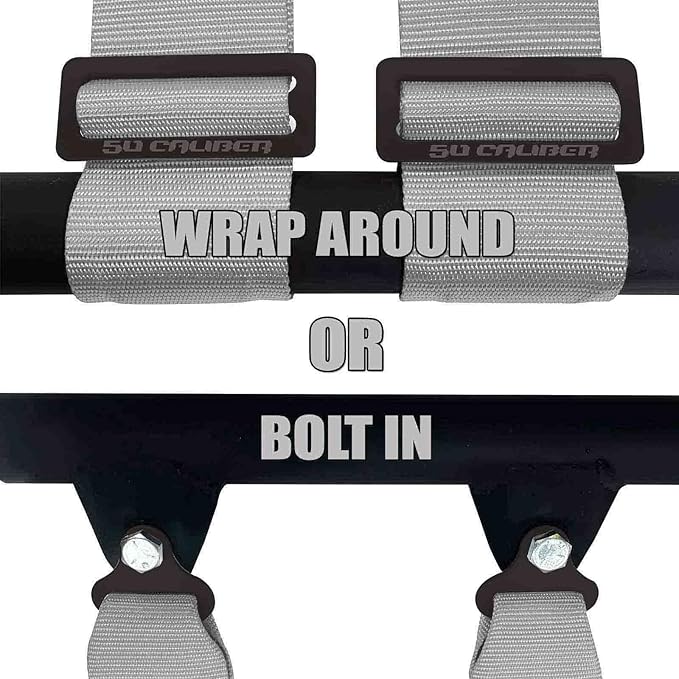 Silver 4 Point Harness for Bucket Seat, Push Button Release, 10 Color Options, Racing Harness, Race Car, Off Road Vehicle, UTV, RZR (1 Unit) [6033]