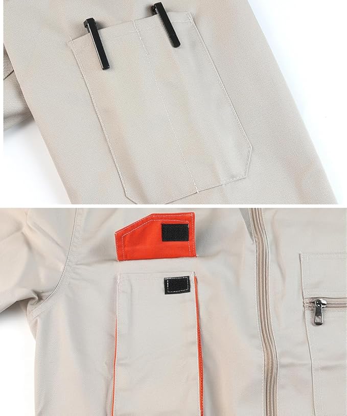 Men's Coveralls Mechanic Work Jumpsuit Multi Pockets Overalls Long Sleeve Workwear Coverall
