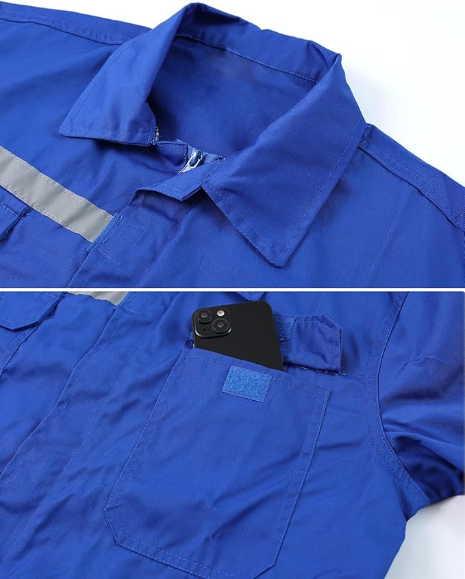 Mens Workwear Coveralls Work Mechanic Jumpsuits Long Sleeve Coverall Work Wear Multi Pockets