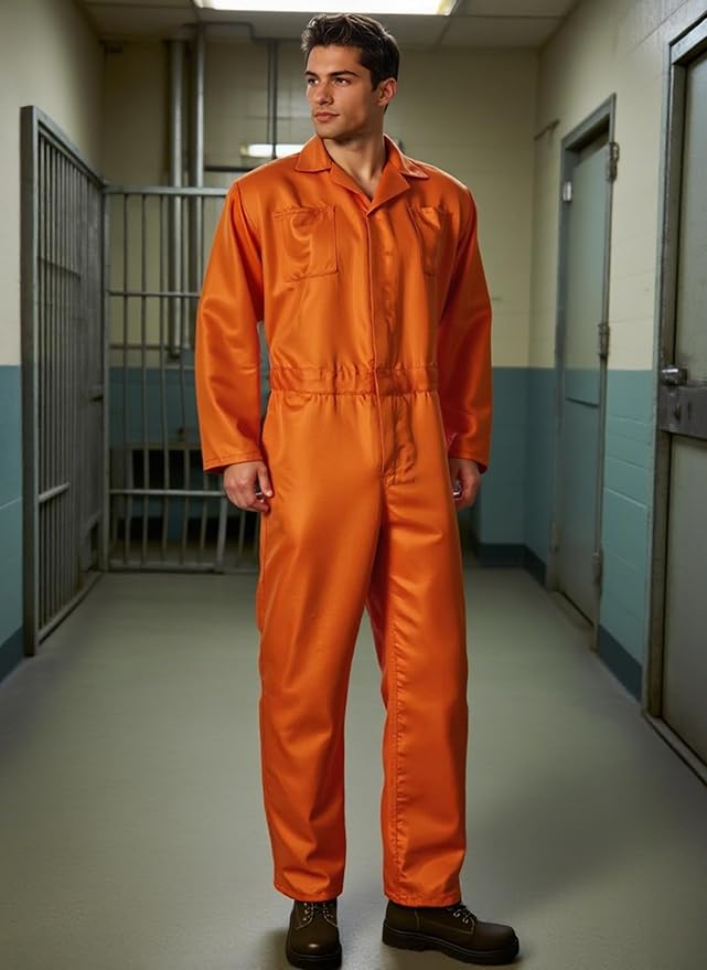 MCJC Coveralls for Men Adult Blue Jumpsuit Coveralls Mechanic Work Uniform Halloween Horror Killer Costume