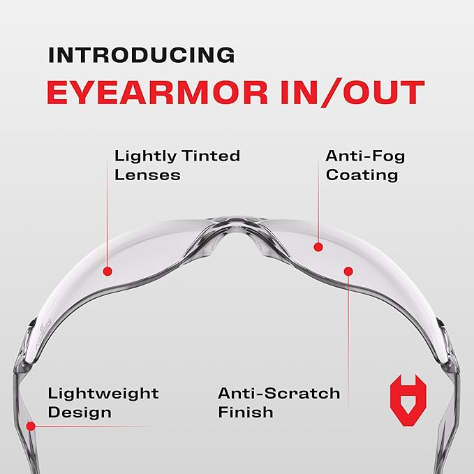 NoCry Lightweight Tinted Safety Glasses with UV 400 Protection, Anti Fog and Anti Scratch Coating and Grey Wrap Around Lenses; ANSI Z87.1 Certified