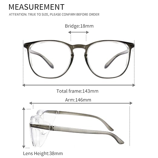 Alsenor Safety Glasses Anti Fog Goggles Protective Eyewear Blue Light Blocking Anti Dust UV Protection Glasses For Men Women (New-Grey)