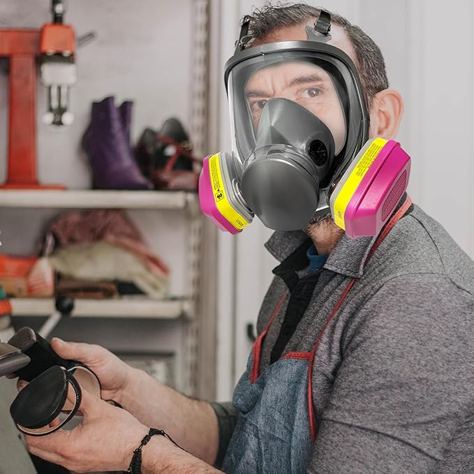 (10 Pairs) 60923 Respirator Cartridge,for Half and Full Face Respirator Mask 6200,7502,6800 Series,Effective Filtering Acid Gases,Organic Vapors,Chemical.