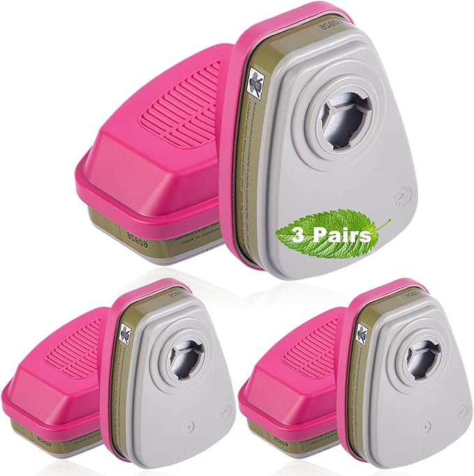 60926 Respirator Cartridges(3 Pairs), 60926 Filter Cartridges for Filtering Organic Vapors, Acid Gases, Ammonia Methylamine, Formaldehyde - Respirator Filters for 6000, 7000 Series