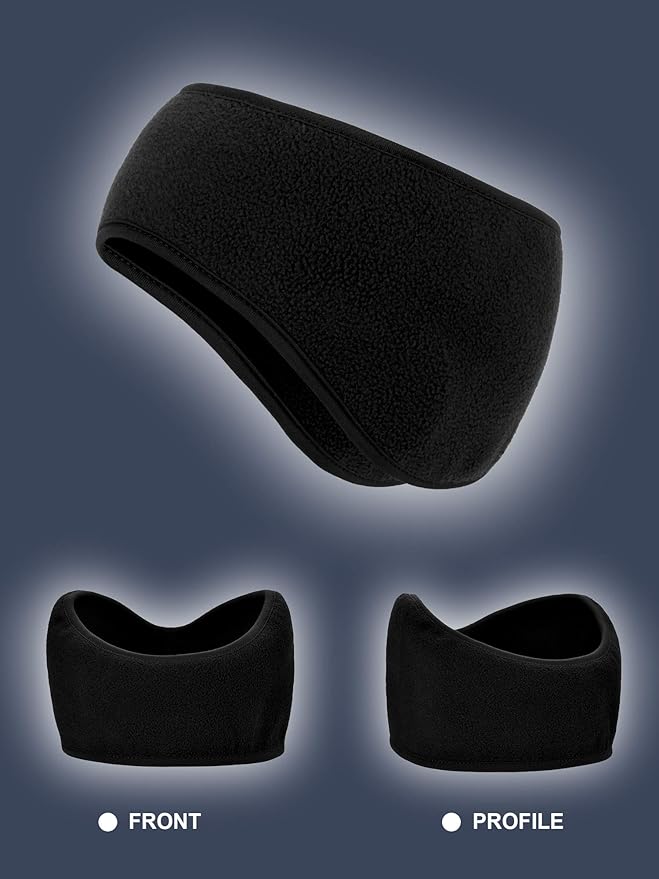 Boao 2 Pieces Ear Warmer Headbands Fleece Earmuffs Winter Ear Covers Running Wicking Ski Sport Headband for Women & Men