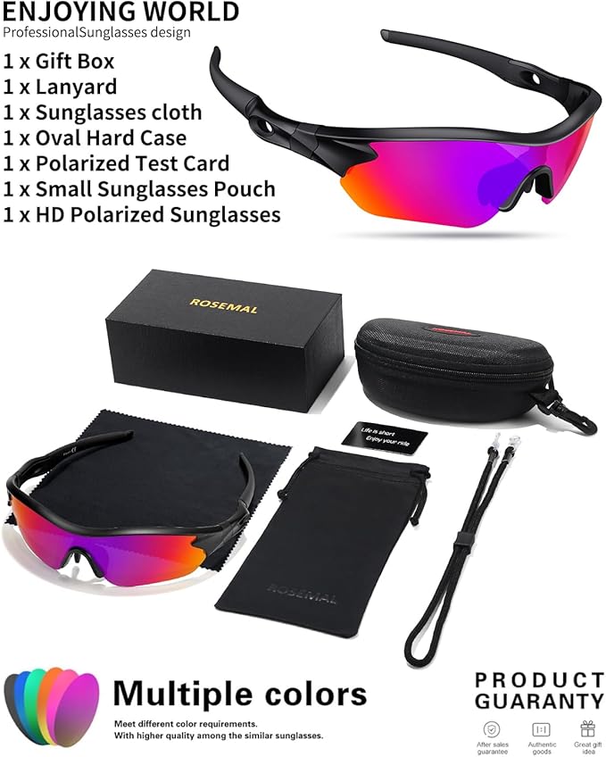 Polarized Sports Sunglasses for Men Women Youth Baseball Running Fishing Tennis Golf Cycling Driving Motor TAC UV400 TR90