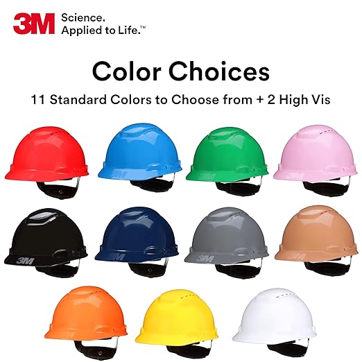 3M Hard Hat SecureFit H-710SFR-UV, Navy Blue, Non-Vented Cap Style Safety Helmet with Uvicator Sensor, 4-Point Pressure Diffusion Ratchet Suspension, ANSI Z87.1