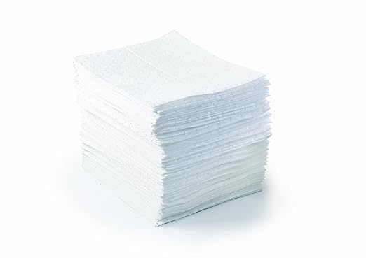 Brady SPC BPO500 15" x 17" Light Weight Economical Oil Only Absorbent Pads - 100 ct