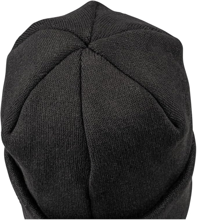 Klein Tools 60569 Heavy Knit Hat with Wide Cuff, Black, One Size Fits Most, Leather Logo