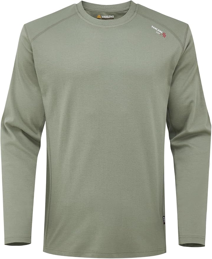 FR Shirts for Summer 5.5OZ Lightweight Breathable Vented Mesh Flame Resistant Long Sleeve Crew T-Shirt CAT2