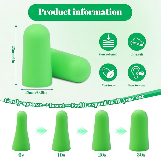 Calmi Ear Plugs for Sleeping Noise Reduction, 33dB NRR - 32 Pairs with Individual Cases, Earplugs for Snoring, Travel, Work, Concerts, Studying