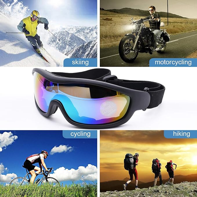 Viriber Motorcycle Goggles UV Protective Outdoor Glasses Dust-proof Combat Military Sunglasses Tactical Goggles (Colorful)