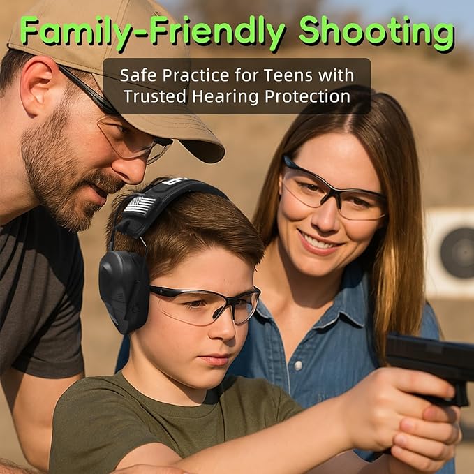 PROHEAR Youth Electronic Ear Protection 23dB NRR Slim Fit Sound Amplification Noise Compression Compact Design Gun Range Shooting Hunting Tactical Use
