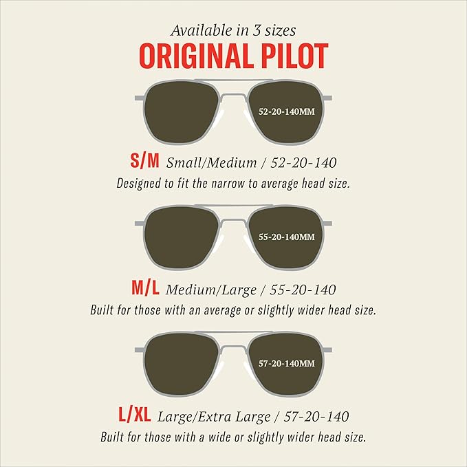 AO Americal Optical Original Pilot Glass Lenses Sunglasses | SkyMaster Glass Lenses | Polarized and Non-Polarized Available