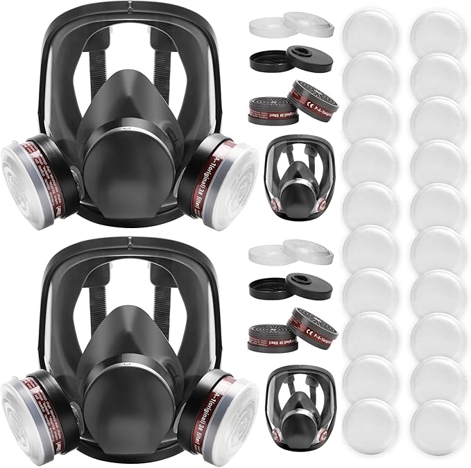 Gas Masks Survival Nuclear and Chemical, Full Face Gas Mask with Activated Carbon Filter