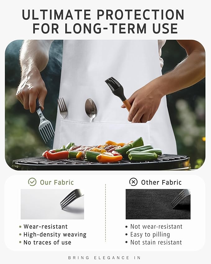 Syntus Chef Apron for Men Women Kitchen Cooking Apron with Pockets, Adjustable Bib Aprons Stain Resistant, 1 Pack
