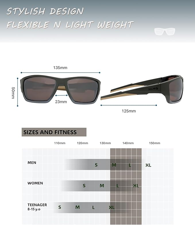 Polarized Riding Sunglasses Foam Padded Wraparound Fit Men Women Motorcycle Driving Running Cycling Fishing