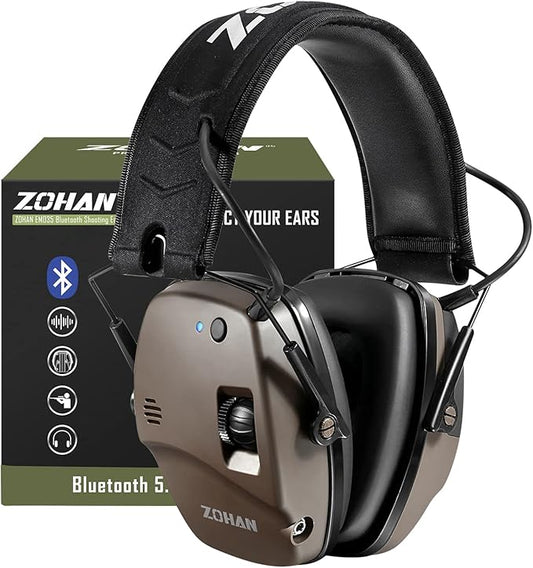 ZOHAN 035 Bluetooth 5.4 Shooting Ear Protection Earmuff, Active Noise Canceling, Hearing Protection with Sound Amplification
